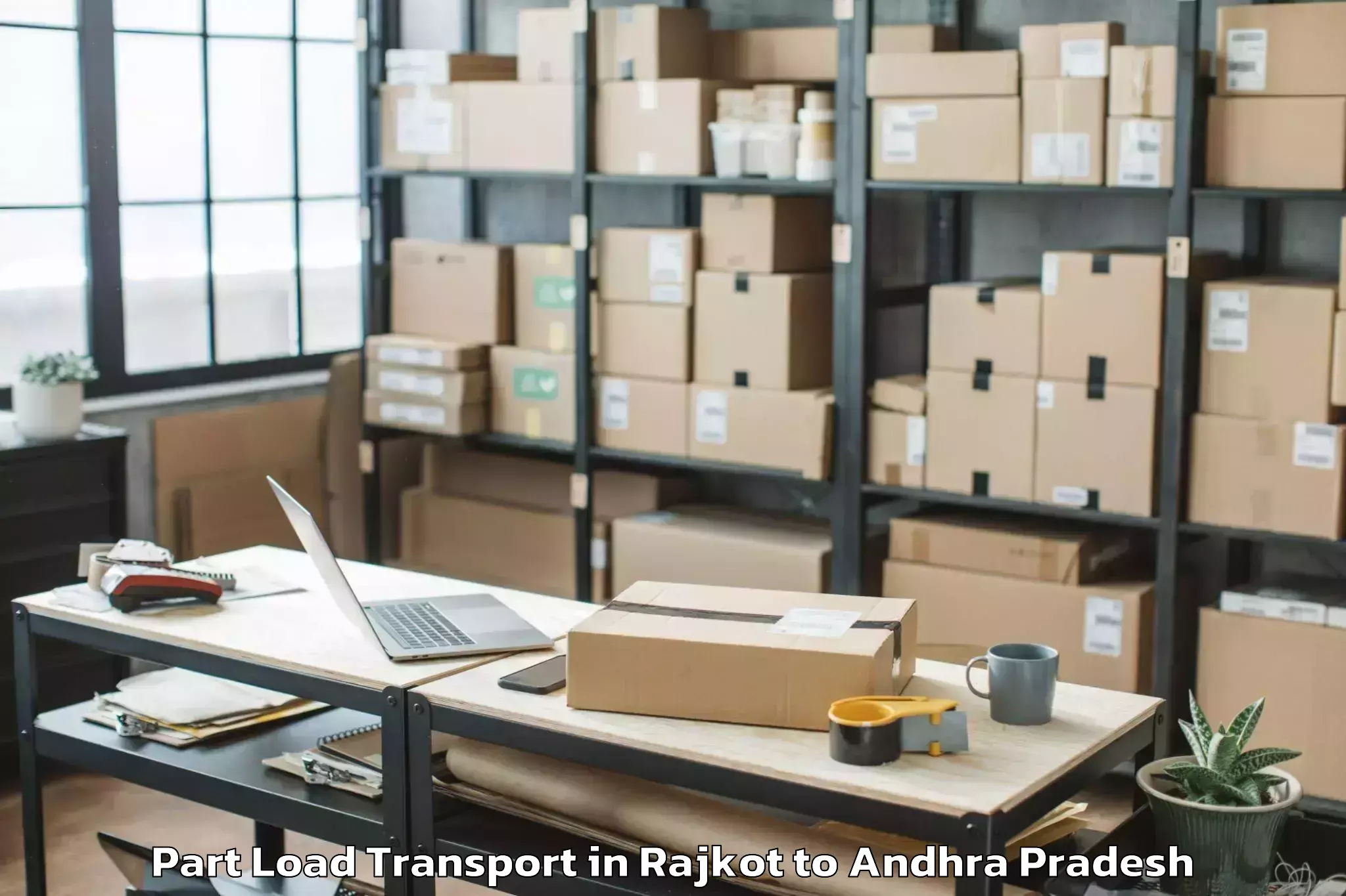 Book Rajkot to Mamidikuduru Part Load Transport Online